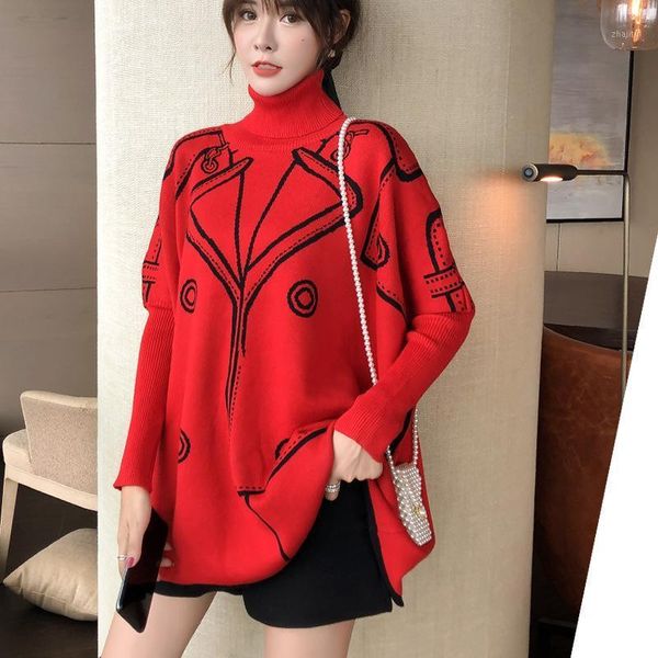 superaen autumn winter 2021 full medium and long turtleneck cape sweater women's bat coat sweaters, White;black
superaen autumn winter 2021 full medium and long turtleneck cape sweater women's bat coat sweaters, White;black