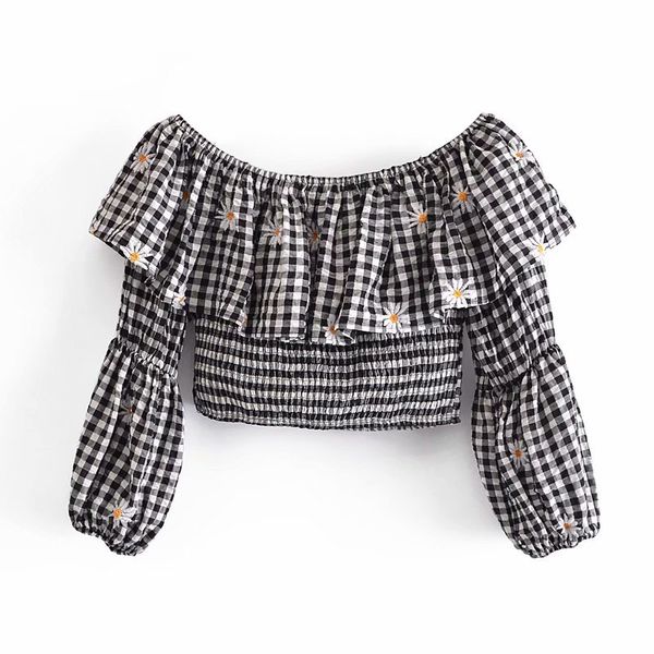 fashion plaid floral embroidery women crop za chic shirt blouse long puff sleeve smock elastic ruffle shirt female 210521, White
fashion plaid floral embroidery women crop za chic shirt blouse long puff sleeve smock elastic ruffle shirt female 210521, White