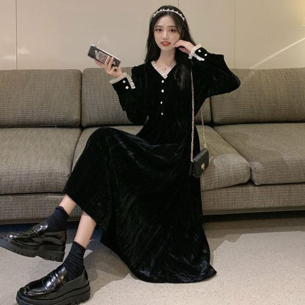 casual dresses black velour dress women autumn and winter 2021 french retro hepburn long style for, Black;gray
casual dresses black velour dress women autumn and winter 2021 french retro hepburn long style for, Black;gray