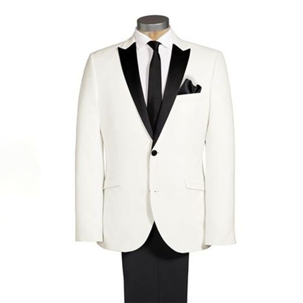 men's suits & blazers custom ivory tuxedo jacket,bespoke 2 button black peakl lapel jacket and pants,ivory wedding for men, White;black
men's suits & blazers custom ivory tuxedo jacket,bespoke 2 button black peakl lapel jacket and pants,ivory wedding for men, White;black