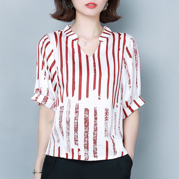 summer silk shirts womens blouse short-sleeved v-neck for women plus size woman female office lady blouses 210427, White
summer silk shirts womens blouse short-sleeved v-neck for women plus size woman female office lady blouses 210427, White