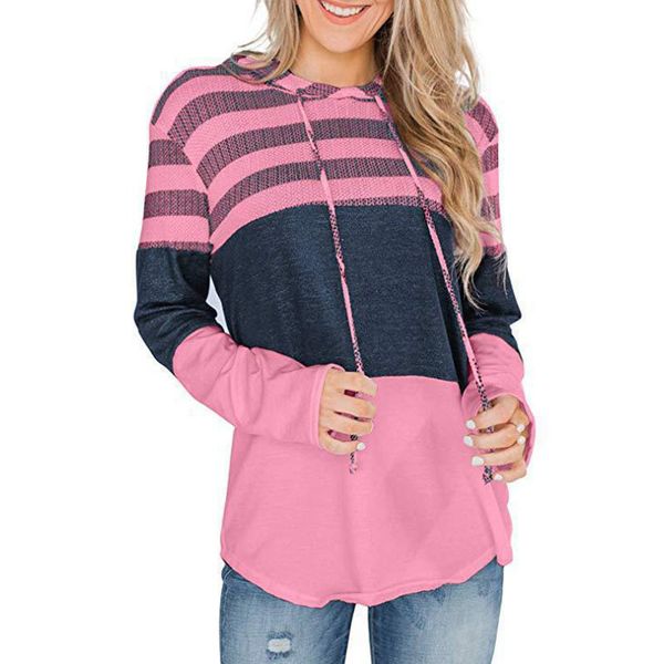 women hoodie fashion hooded collar loose women's pullover sweatshirts spring autumn casual long sleeve stripe color contrast lady, Black
women hoodie fashion hooded collar loose women's pullover sweatshirts spring autumn casual long sleeve stripe color contrast lady, Black