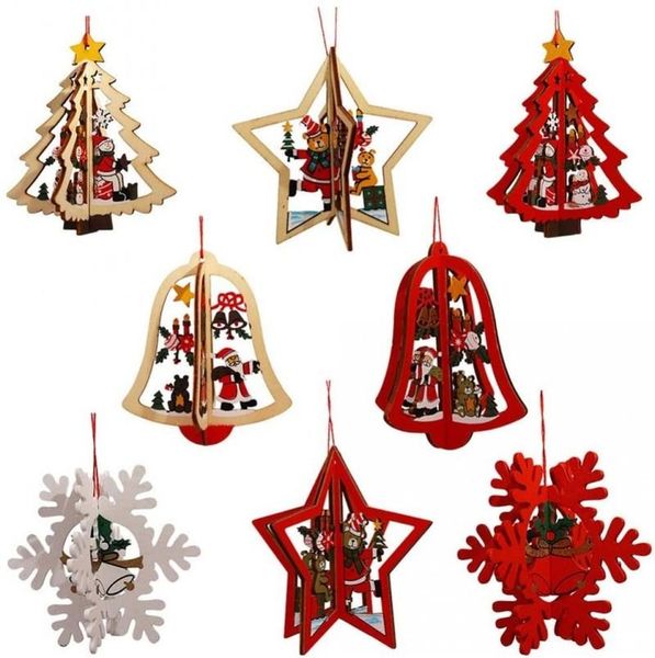 christmas decorations 5pcs 3d ornament wooden hanging pendants star xmas tree bell snowflake decoration for home party year 2021 navidad
christmas decorations 5pcs 3d ornament wooden hanging pendants star xmas tree bell snowflake decoration for home party year 2021 navidad