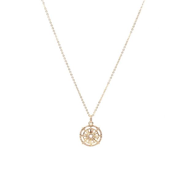 pendant necklaces trend inlaid cubic zirconia copper gold plated chain round compass luxury rudder adjustable necklace for girlfriend gift, Silver
pendant necklaces trend inlaid cubic zirconia copper gold plated chain round compass luxury rudder adjustable necklace for girlfriend gift, Silver