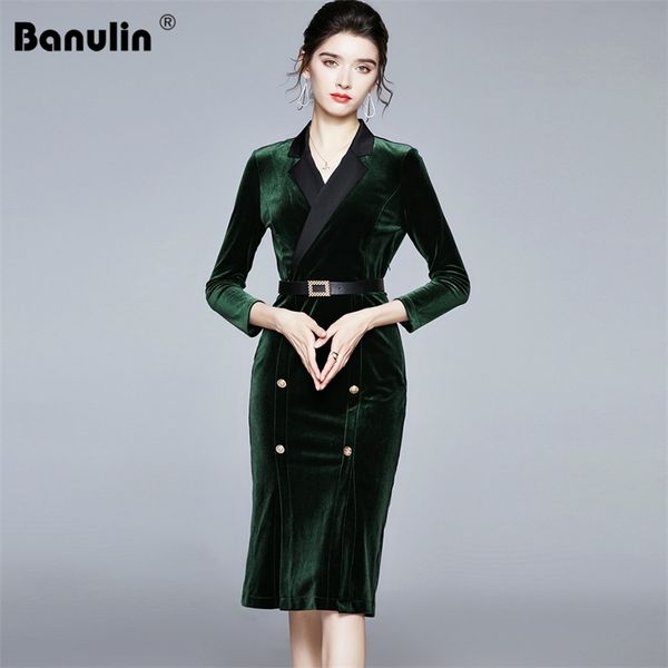 banulin autumn winter runway velvet office lady bodycon dress woman notched collar long sleeve buttons sheath vestidos 210603, Black;gray
banulin autumn winter runway velvet office lady bodycon dress woman notched collar long sleeve buttons sheath vestidos 210603, Black;gray