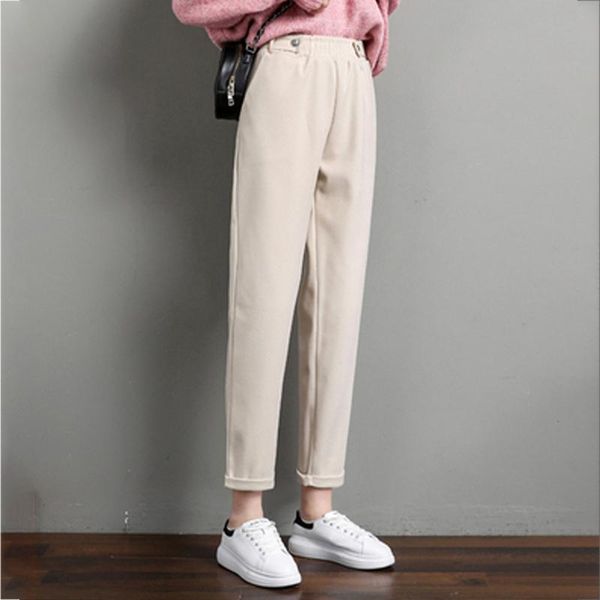women's pants & capris uliyou women autumn winter woolen 2021 casual solid elastic waist full length trousers, Black;white
women's pants & capris uliyou women autumn winter woolen 2021 casual solid elastic waist full length trousers, Black;white