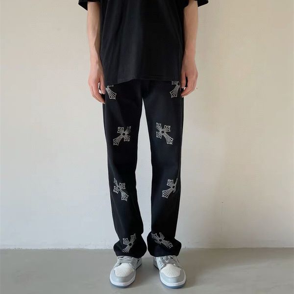 factory crosin 2021s spring and summer new net red ch loose casual better drill cross straight pants high street lovers fashion, White;black
factory crosin 2021s spring and summer new net red ch loose casual better drill cross straight pants high street lovers fashion, White;black