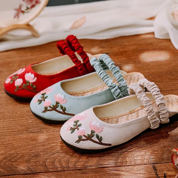 flat-bottom national wind slippers embroidered shoes magnolia cotton and linen hanfu women's sandals, Black
flat-bottom national wind slippers embroidered shoes magnolia cotton and linen hanfu women's sandals, Black