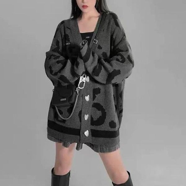 women's knits & tees qweek leopard print sweater harajuku knitted cardigan oversized streetwear gothic style long sleeve jumpers 2021 f, White
women's knits & tees qweek leopard print sweater harajuku knitted cardigan oversized streetwear gothic style long sleeve jumpers 2021 f, White