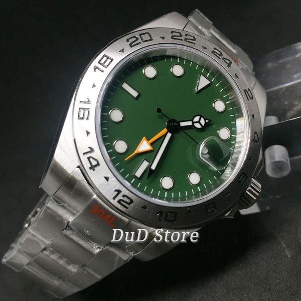 wristwatches 43mm fashion men's watch sterile green dial gmt automatic sapphire glass stainless bracelet brushed case luminous, Slivery;brown
wristwatches 43mm fashion men's watch sterile green dial gmt automatic sapphire glass stainless bracelet brushed case luminous, Slivery;brown