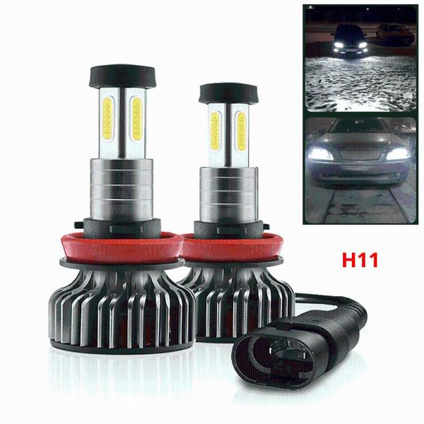 car headlights 2pcs x4 led headlight 120w 30000lm kit h7 h11 9005 9006 9012 plug&play turbo cool fan ip70 fog head lamp light 600