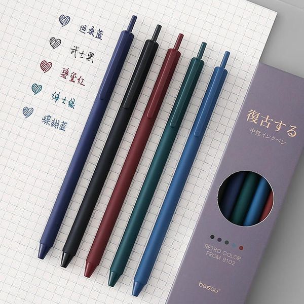 gel pens 5pcs/set retro colored pen set creative ballpoint for students 0.5mm writing school office supplies
gel pens 5pcs/set retro colored pen set creative ballpoint for students 0.5mm writing school office supplies