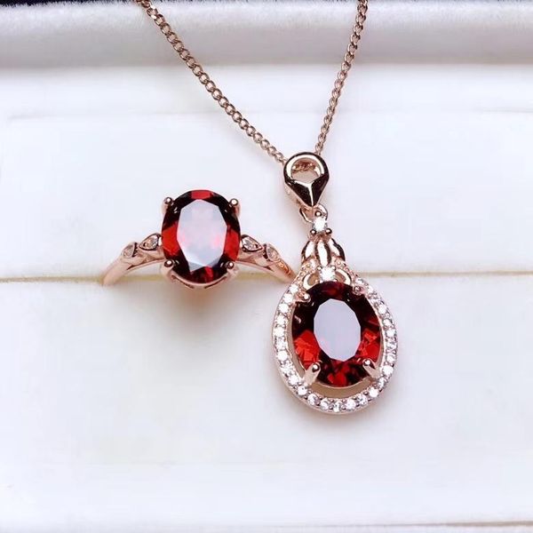 bracelet, earrings & necklace natural red garnet gem ring pendant gemstone jewelry set 925 silver fashion round women weddings gift fine, Black
bracelet, earrings & necklace natural red garnet gem ring pendant gemstone jewelry set 925 silver fashion round women weddings gift fine, Black