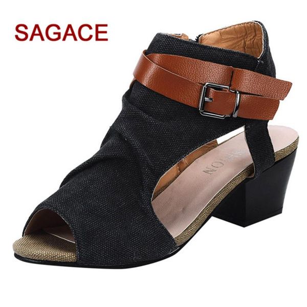 fashion women canvas shoes ladies zipper sandals ankle square heel breathable peep toe zapatos de lona, Black
fashion women canvas shoes ladies zipper sandals ankle square heel breathable peep toe zapatos de lona, Black