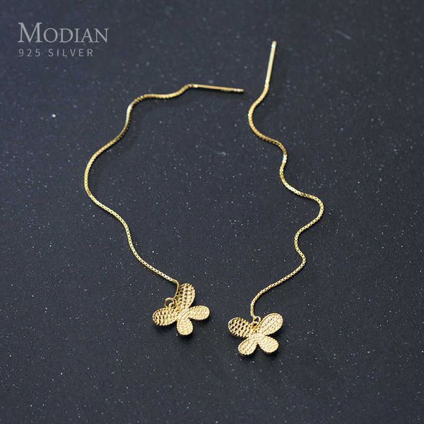fashion 925 sterling silver gold color butterfly long chain drop earrings for women valentine's day jewelry 210707
fashion 925 sterling silver gold color butterfly long chain drop earrings for women valentine's day jewelry 210707