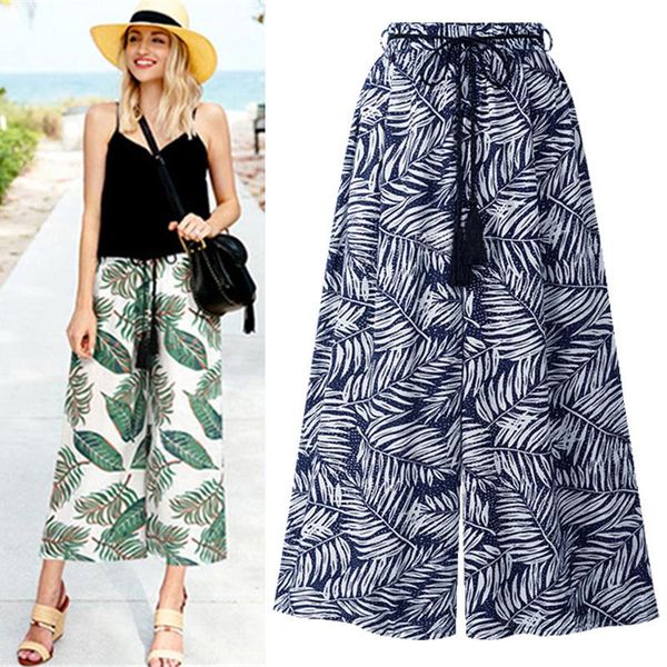 women's pants & capris women autumn wide leg casual loose elastic waist harem leaf print elasticated trousers, Black;white 
women's pants & capris women autumn wide leg casual loose elastic waist harem leaf print elasticated trousers, Black;white