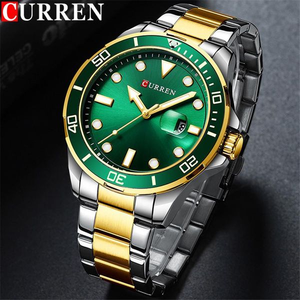 wristwatches curren sport men watch green military business waterproof male clock stainless steel quartz man wristwatch 838, Slivery;brown 
wristwatches curren sport men watch green military business waterproof male clock stainless steel quartz man wristwatch 838, Slivery;brown
