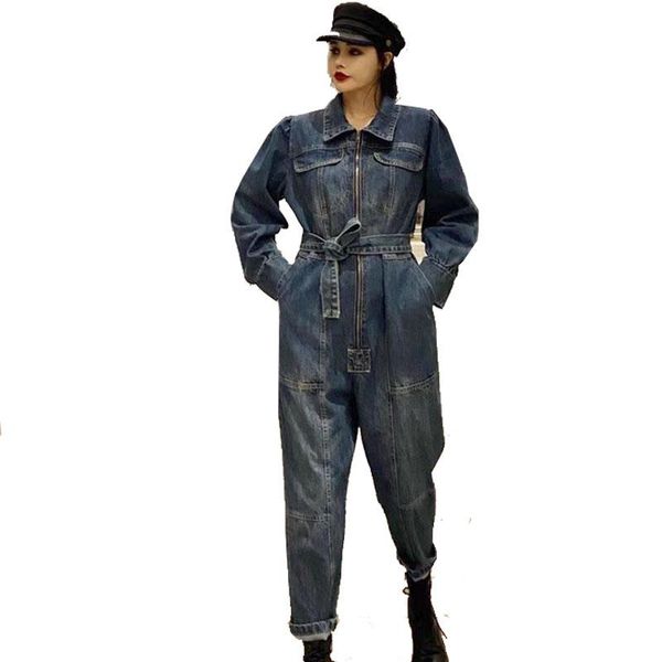 women's jumpsuits & rompers qing mo spring women denim 2021 adjustable waist female vintage high zqy3093, Black;white
women's jumpsuits & rompers qing mo spring women denim 2021 adjustable waist female vintage high zqy3093, Black;white
