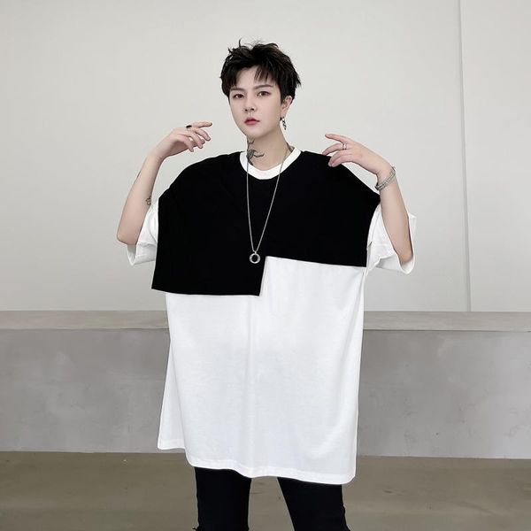 men's t-shirts summer large small crowd color contrast material design loose crew neck short sleeve t-shirt tide korean simple bottomin, White;black
men's t-shirts summer large small crowd color contrast material design loose crew neck short sleeve t-shirt tide korean simple bottomin, White;black