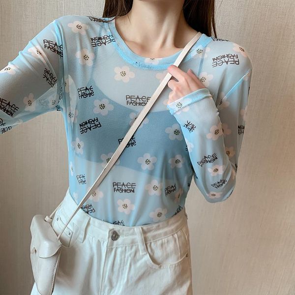 print flower women t shirt see through transparent mesh long sleeve woman 2021 summer arrival vogue women's t-shirt, White
print flower women t shirt see through transparent mesh long sleeve woman 2021 summer arrival vogue women's t-shirt, White