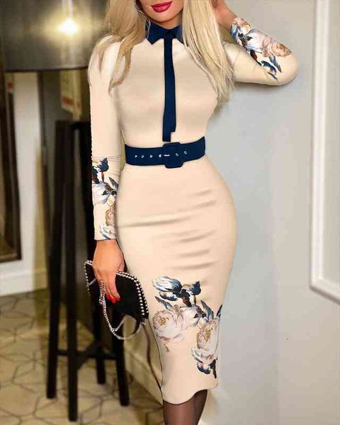 elegant women midi dress autumn long sleeve vintage floral print long sleeve tie detail work dress with belt, Black;gray
elegant women midi dress autumn long sleeve vintage floral print long sleeve tie detail work dress with belt, Black;gray