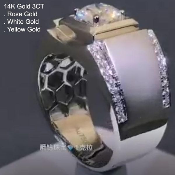 cluster rings 14k white gold 3 moissanite diamond men ring round classic trendy wedding party engagement anniversary ct d color, Golden;silver
cluster rings 14k white gold 3 moissanite diamond men ring round classic trendy wedding party engagement anniversary ct d color, Golden;silver