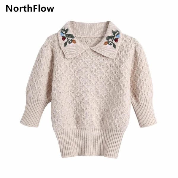women's sweaters northflow 2021 autumn and winter women pull femme panelled embroidery turn-down collar pullovers, White;black
women's sweaters northflow 2021 autumn and winter women pull femme panelled embroidery turn-down collar pullovers, White;black