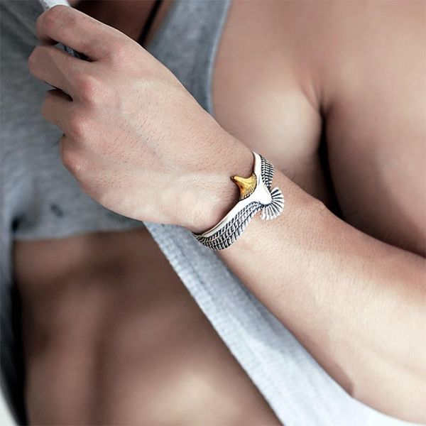 bangle vintage eagle bracelet men and women domineering creative distressed feather open jewelry, Black
bangle vintage eagle bracelet men and women domineering creative distressed feather open jewelry, Black