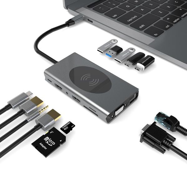 docking stations est style type c dock 14/1 supports three-screen display usb hub wireless charging
docking stations est style type c dock 14/1 supports three-screen display usb hub wireless charging