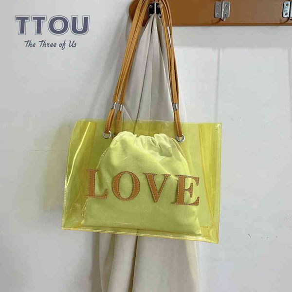 shopping bags 2set large capacity clear pvc female shopper tote new summer women s casual handbags transparent letter shoulder 220310
shopping bags 2set large capacity clear pvc female shopper tote new summer women s casual handbags transparent letter shoulder 220310