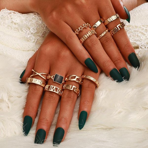 cluster rings uodcm tocona 13pcs/sets bohemian geometric sets clear crystal stone gold chain opening for women jewelry accessories, Golden;silver 
cluster rings uodcm tocona 13pcs/sets bohemian geometric sets clear crystal stone gold chain opening for women jewelry accessories, Golden;silver