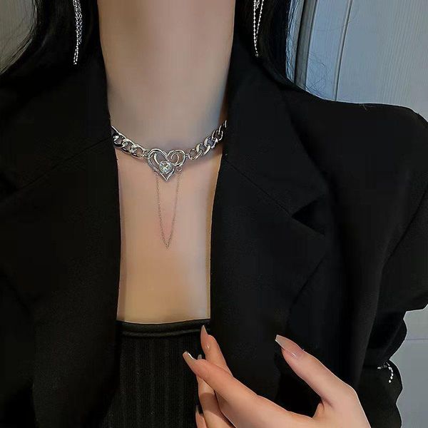 chains european and american personality hip hop necklace female diamond inlaid love tassel clavicle chain ins cool style niche design, Silver
chains european and american personality hip hop necklace female diamond inlaid love tassel clavicle chain ins cool style niche design, Silver