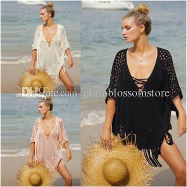 casual dresses beach bikini cover ups swimwear women summer v neck lace-up tassel crochet hollow blouse holiday swimsuit sunscreen loose lso, Black;gray
casual dresses beach bikini cover ups swimwear women summer v neck lace-up tassel crochet hollow blouse holiday swimsuit sunscreen loose lso, Black;gray