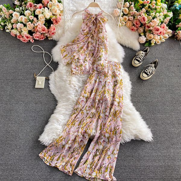 bohemian vacation beach women two piece set elegant halter sleeveless chiffon and high waist wide leg pants female new 2021swimwear bat, Black;gray
bohemian vacation beach women two piece set elegant halter sleeveless chiffon and high waist wide leg pants female new 2021swimwear bat, Black;gray