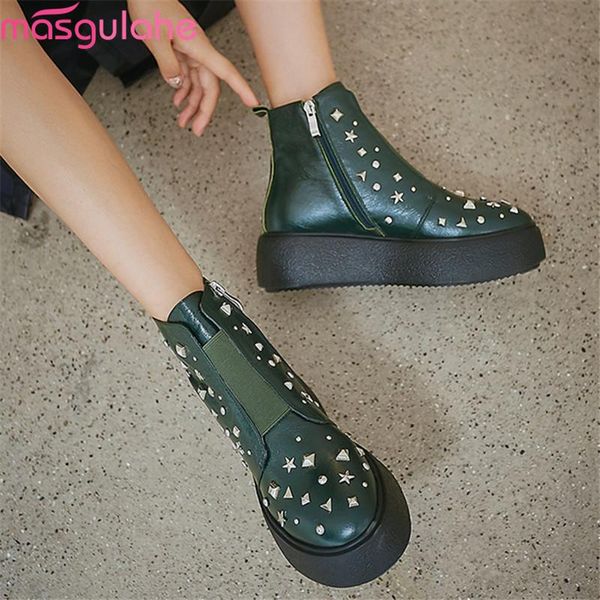 boots masgulahe 2021 arrive genuine leather ankle comfortable flat heel round toe platform casual shoes winter women, Black
boots masgulahe 2021 arrive genuine leather ankle comfortable flat heel round toe platform casual shoes winter women, Black