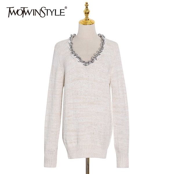 korean patchwork chain sweater for women o neck long sleeve minimalist knitted female fashion clothing 210524, White;black
korean patchwork chain sweater for women o neck long sleeve minimalist knitted female fashion clothing 210524, White;black
