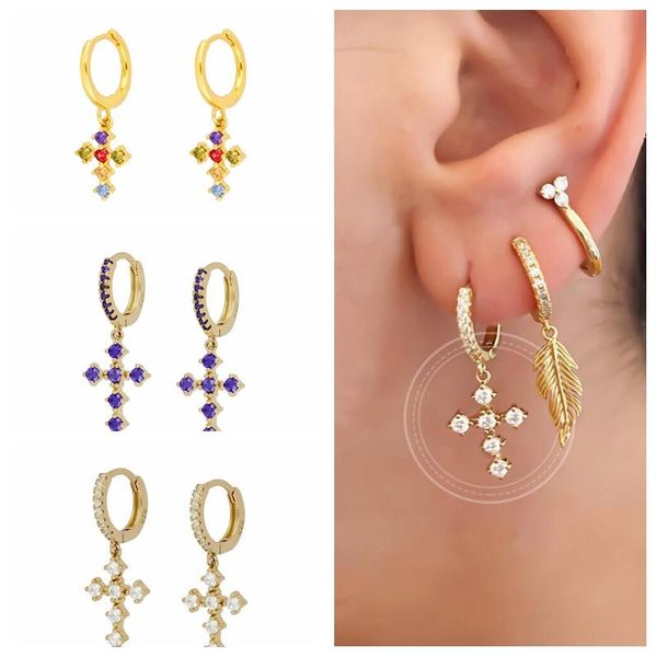 hoop & huggie 925 sterling silver rainbow/purple/white zircon cross pendant earrings for women simple circle 2021 fine jewelry, Golden;silver
hoop & huggie 925 sterling silver rainbow/purple/white zircon cross pendant earrings for women simple circle 2021 fine jewelry, Golden;silver
