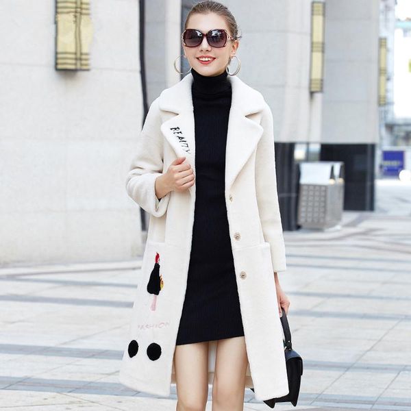 women's fur & faux natural fashion sheep shearling coat female winter warm real coats long wool jackets for women overcoat p705 s, Black
women's fur & faux natural fashion sheep shearling coat female winter warm real coats long wool jackets for women overcoat p705 s, Black