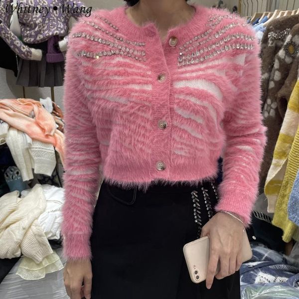 women's knits & tees whitney wang 2021 autumn fashion streetwear diamonds beading leopard cardigan women mohair sweater, White
women's knits & tees whitney wang 2021 autumn fashion streetwear diamonds beading leopard cardigan women mohair sweater, White