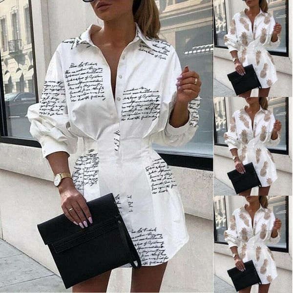 fashion summer women casual loose mini dress v neck long sleeve blouse button down shirt women's blouses & shirts, White
fashion summer women casual loose mini dress v neck long sleeve blouse button down shirt women's blouses & shirts, White