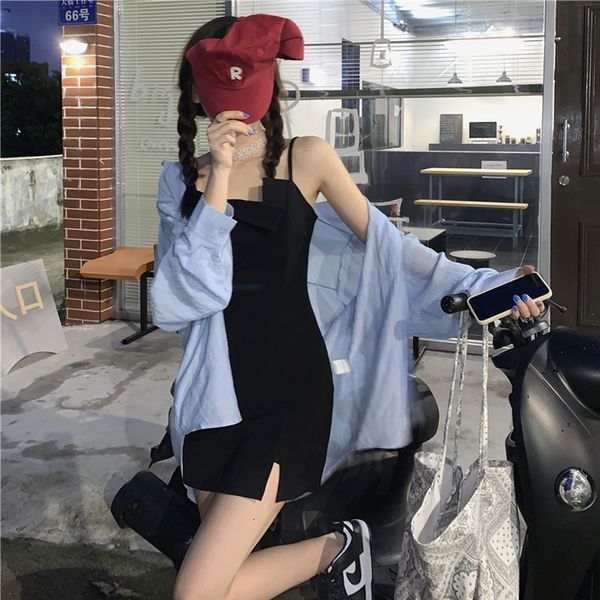 casual dresses summer korean version shirts slim , split girl style design sense sling small black dress women's wear 2nj6, Black;gray
casual dresses summer korean version shirts slim , split girl style design sense sling small black dress women's wear 2nj6, Black;gray