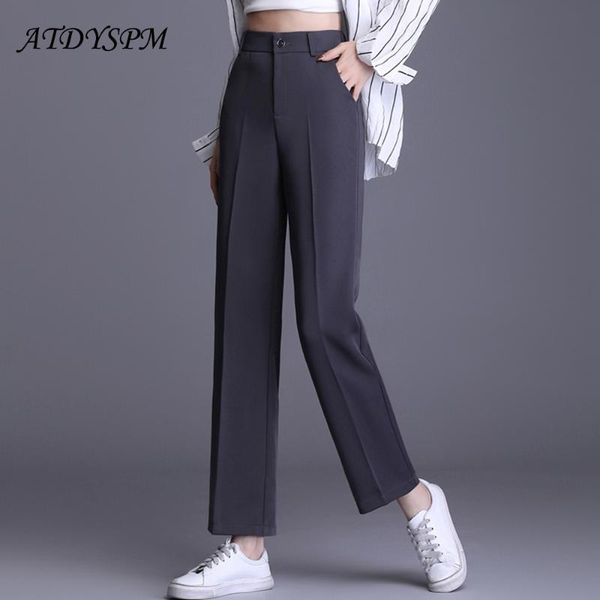 women's suit pants ankle-length 2021 spring gray loose straight comfortable and soft fabric female high waist trousers & capris, Black;white
women's suit pants ankle-length 2021 spring gray loose straight comfortable and soft fabric female high waist trousers & capris, Black;white