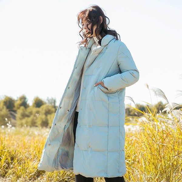 women's trench coats winter down jacket women loose thicker warm white duck coat stand button pocket blended ladies overcoat, Tan;black
women's trench coats winter down jacket women loose thicker warm white duck coat stand button pocket blended ladies overcoat, Tan;black