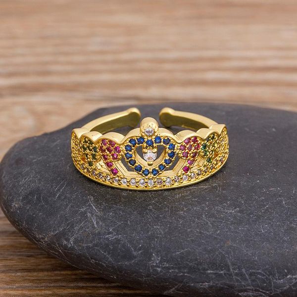 cluster rings design crown wedding open adjustable ring for women classical rainbow cubic zirconia gold color fashion charm jewelry, Golden;silver
cluster rings design crown wedding open adjustable ring for women classical rainbow cubic zirconia gold color fashion charm jewelry, Golden;silver