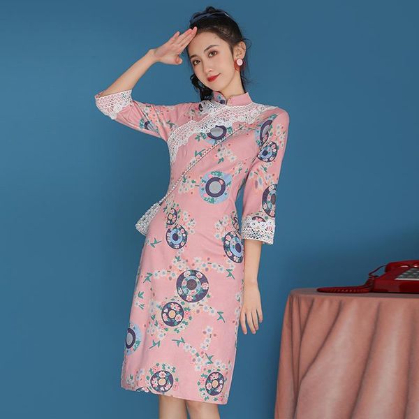 film modified cheongsam deerskin flocking qiu dong long sleeve young chinese style restoring ancient ways of cultivate one casual dresses, Black;gray
film modified cheongsam deerskin flocking qiu dong long sleeve young chinese style restoring ancient ways of cultivate one casual dresses, Black;gray