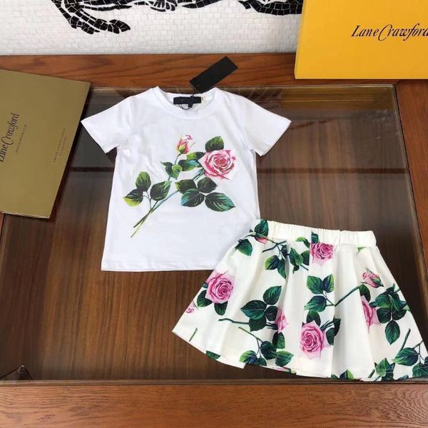 high-end brand summer children's clothing girl short sleeve suit skirt child floral casual cotton little girls 2pcs set sets, White
high-end brand summer children's clothing girl short sleeve suit skirt child floral casual cotton little girls 2pcs set sets, White