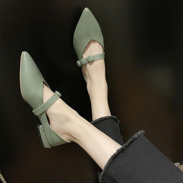 women's flats sandals 2021 summer pointed toe genuine leather shallow buttons women shoes solid single sandalias, Black
women's flats sandals 2021 summer pointed toe genuine leather shallow buttons women shoes solid single sandalias, Black