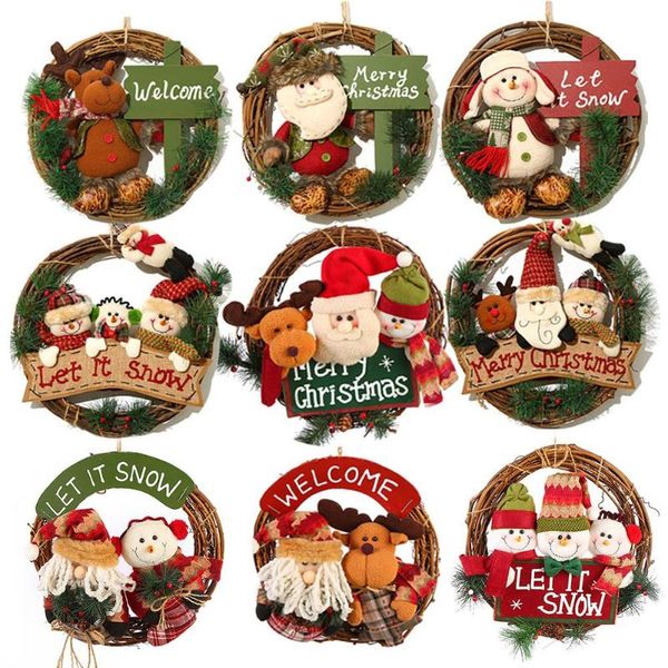 christmas santa claus snowman wood rattan pendant door wreaths garlands decoration xmas hanging ornament holiday supplies decorative flowers
christmas santa claus snowman wood rattan pendant door wreaths garlands decoration xmas hanging ornament holiday supplies decorative flowers