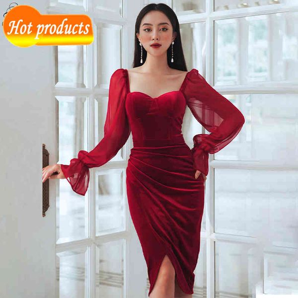 two piece dress you ladies dressed as a celebrity party decoration red wine drapeado tulle design long sleeve velvet ymoa, White
two piece dress you ladies dressed as a celebrity party decoration red wine drapeado tulle design long sleeve velvet ymoa, White