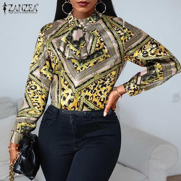 women's blouses & shirts zanzea fashion printed bow blusa 2021 autumn elegant office lady casual long sleeve tunic party satin pullove, White
women's blouses & shirts zanzea fashion printed bow blusa 2021 autumn elegant office lady casual long sleeve tunic party satin pullove, White